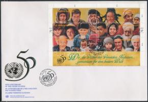 50th anniversary of UNO set 2 blocks of 6 2 big FDC 50 éves az ENSZ sor 2 hatostömbben 2 nagy FDC