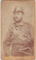 cca 1860 Tűzoltó egyenruhában keményhátú fotó 10x6 cm