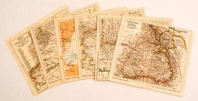 cca 1916 A román tartományok térképei, 6 db, Freytag&Berndt, Bécs, 17x19 cm