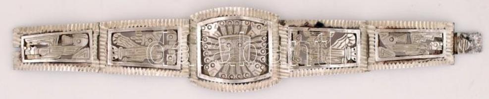 Ezüst(Ag) karkötő kis képekkel díszítve, jelzés nélkül, h: 17 cm, 37,3 g