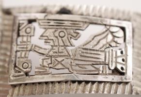 Ezüst(Ag) karkötő kis képekkel díszítve, jelzés nélkül, h: 17 cm, 37,3 g