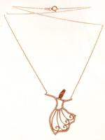 Ezüst(Ag) nyaklánc szintetikus kövekkel díszített medálrésszel, h: 40 cm, jelzett, br: 4,3 g