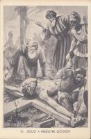 Márton Lajos: A keresztút; 14 darabos képeslapfüzet; a Kalazantinus rendház kiadása / The Golgotha -...