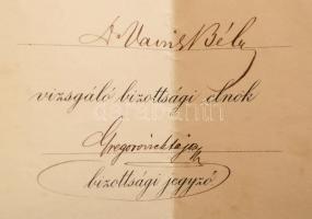 1893 a Gyakorlati Bírói Vizsgálati Bizottság igazolása bírói képesítésről máramarosszigeti királyi t...