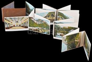 Herkulesfürdő, Baile Herculane; színes leporelló, 26 képpel, nem képeslaphátú, dombornyomott borítób...