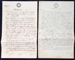 cca 1850-1880 Vegyes okmány tétel: különféle német és magyar nyelvű számlák, szignettával, összesen ...