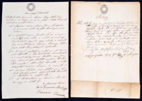 cca 1850-1880 Vegyes okmány tétel: különféle német és magyar nyelvű számlák, szignettával, összesen ...