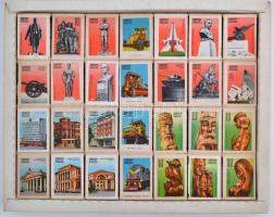 Szovjet címkés gyufásdobozok, 28 db, díszdobozban