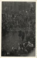 1938 Kassa, Kosice; bevonulás, Horthy Miklós / entry of the Hungarian troops, photo, &#039;Kassa visszatért&#039; So. Stpl. (EK)