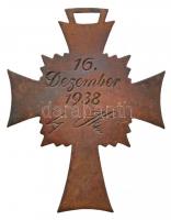 Német 3. Birodalom 1938. "Német Anyasági Kereszt, bronz fokozat" zománcozott, Br kitünteté...