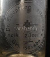 Régi szódásüveg "Dr. Eisenberg Bertalanne szikvizüzeme Békéscsaba" felirattal, apró csorbá...