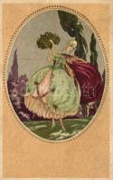 Italian art postcard, Baroque lady, Degami 1022. s: T. Corbella (fa)
