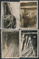 cca 1930-1940 Munka a bányában, 18 db fotó, 6x9 cm