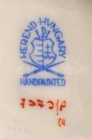 Apponyi mintás Herendi fonott kosárka, kézzel festett, jelzett, apró kopásnyomokkal, d: 9,5 cm