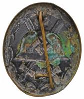 Német 3. Birodalom 1939. "Sebesülési jelvény fekete fokozata" préselt acéllemez kitüntetés...