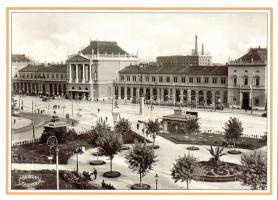 12 db MODERN reprint képeslap a történelmi Magyarország városainak pályaudvarairól / 12 reprint postcards about railway stations in historical Hungary