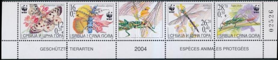 2003 WWF: Rovarok sor szelvényes 5-ös csíkban Mi 3173-3176