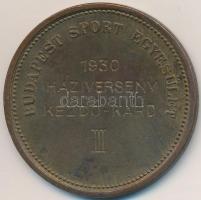 1930. "Budapesti Sport Egyesület" Br díjérem (40mm) T:2 ph