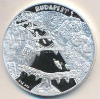 Bognár György (1944-) &quot;Budai Várpalota&quot; Budapest nevezetességei sorozat, Ag emlékérem dísztokban tanúsítvánnyal (31,45g/0.999/42,5mm) T:PP