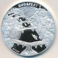 DN &quot;Budapest nevezetességei - Halászbástya&quot; Ag emlékérem dísztokban tanúsítvánnyal (31,14g/0.999/42,5mm) T:PP