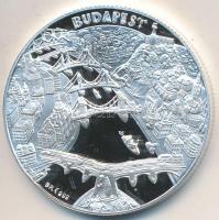 Kósa István (1953-) DN &quot;Budapest nevezetességei - Magyar Tudományos Akadémia&quot; Ag emlékérem dísztokban tanúsítvánnyal (31,4g/0.999/42,5mm) T:PP