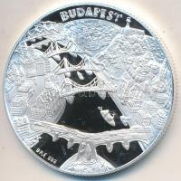 Kósa István (1953-) DN &quot;Budapest nevezetességei - Vajdahunyad vára&quot; Ag emlékérem dísztokban tanúsítvánnyal (31,17g/0.999/42,5mm) T:PP