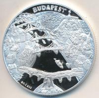 Kósa István (1953-) DN &quot;Budapest nevezetességei - Mátyás Mátyás-templom&quot; Ag emlékérem dísztokban tanúsítvánnyal (31,38g/0.999/42,5mm) T:PP