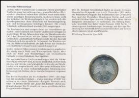 Németország 1991. "A sportért" Ag érmés boríték első napi bélyegzős bélyeggel, benne 1972J...