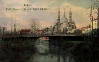 Padova, Ponte Corvo, Cupole del Santo / bridge, tram, church