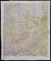 cca 1940 Alpok turista térképe. / Tourist map of the Alps. 70x70 cm