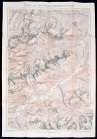 1911 Az Allgauer és a Lechtaler Alpok térképe / 1911 Large map of the Allgauer and the Lechtaler Alps 90x70 cm