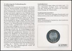 Németország 1992. "25 éves az alkotmányjog" Ag érmés boríték első napi bélyegzős bélyeggel...