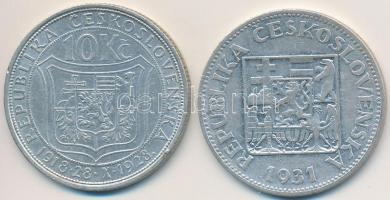 Csehszlovákia 1928. 10K Ag "Masaryk" + 1931. 10K Ag T:XF,VF ph.
Czechoslovakia 1928. 10 K...