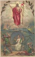 Easter, Jesus, angel, Emb. litho