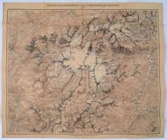 cca 1900 Adamello és Presanella Gruppe térképe / Italy map of the Adamello and Presanella groups 60x85 cm