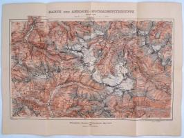 1909 A Magas Alpok térképe / Map of the High Alps 50x70 cm