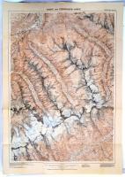 1932 A Zitterthali Alpok nagyméretű térképe / Austria large hiking map of the Zitterthal Alps 75x90 cm