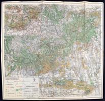 cca 1930 A Mecsek hegység turista térképe. A Kirándulók térképe sorozatból. Jó állapotban