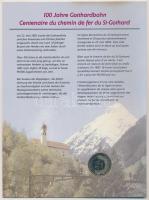 Svájc 1982. "Gotthárd-vasútvonal 100. évfordulója" emlékérem bélyegekkel és ismertetővel, ...