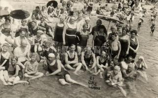 1926 Lovran, Laurana; strand, fürdőzők / beach, bathing people, photo