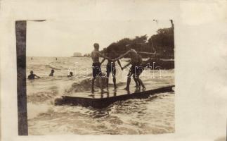 1916 Lovran, Laurana; strand, fürdőzők / beach, bathing people, photo