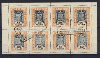 Gyula városi okmánybélyeg nyolcas kisív