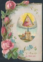 cca 1880-1900 Kinyitható csipkés litho szentkép / litho holy card