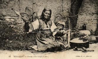 Monastir, Macedonian folklore, spinning woman