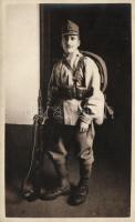 1918 Hungarian soldier with full equipment, photo