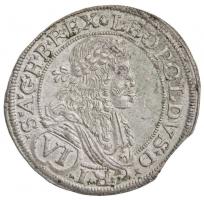 Ausztria 1677. VIkr Ag &quot;I. Lipót&quot; Bécs T:2 ki. Austria 1677. 6 Kreuzer Ag &quot;Leopold I&quot; Vienna C:XF cracked Krause KM# 1185