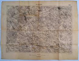 1913 Kiskunhalas katonai térképe, K.u.k. Militärgeographisches Institut, 48x61 cm