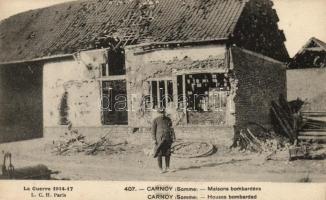 Carnoy, destroyed houses after the bombing