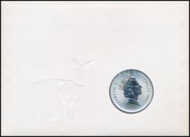 Ausztrália 1993C 1$ Ag "Kenguru" (31,57g/0.999) érme bélyeges borítékban, német nyelvű ism...