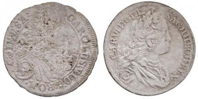 Csehország / Történelmi tartomány / Prága 1712IAP-1729. 3kr Ag &quot;VI. Károly&quot; (2x) T:2-,3 Bohemia / Prague 1712IAP-1729. 3 Kreuzer Ag &quot;Charles VI&quot; (2x) C:VF,F Krause KM# 655,KM# 709